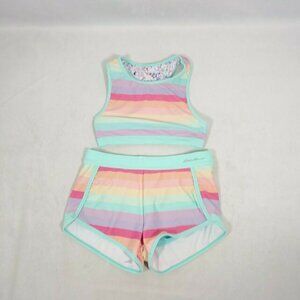 Eddie Bauer Reversible Bikini Sz S (7/8) Pastel Stripe